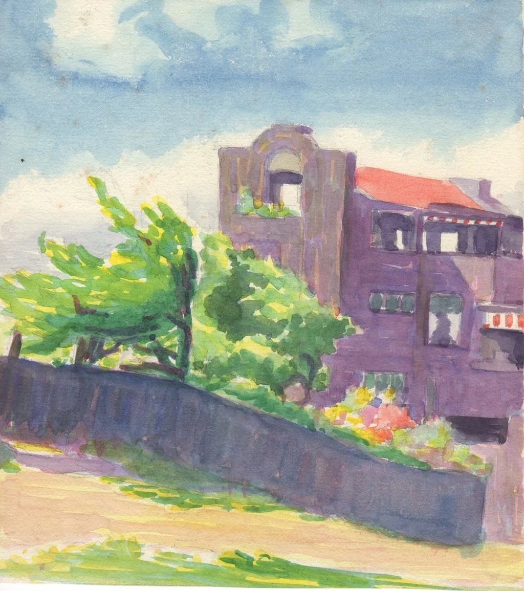 1024x1155 Vintage San Francisco Watercolor By Mystery Artist Antique - San Francisco Watercolor