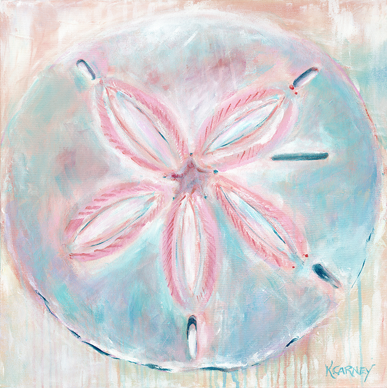 766x768 Pink Sand Dollar Paintings By Katherine Carney - Sand Dollar Watercolor