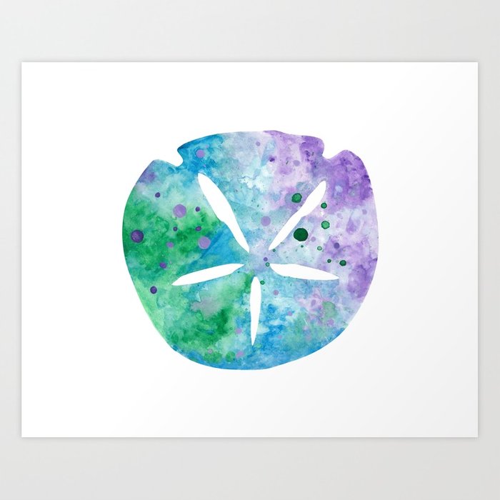 700x700 Sand Dollar In Watercolor Art Print By Caligirldesigns Society6 - Sand Dollar Watercolor