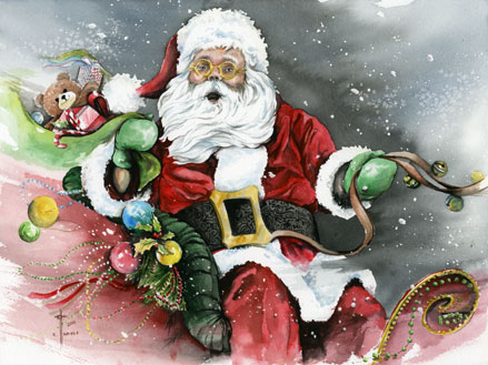 439x329 Santa Claus Art By Ryan - Santa Claus Watercolor