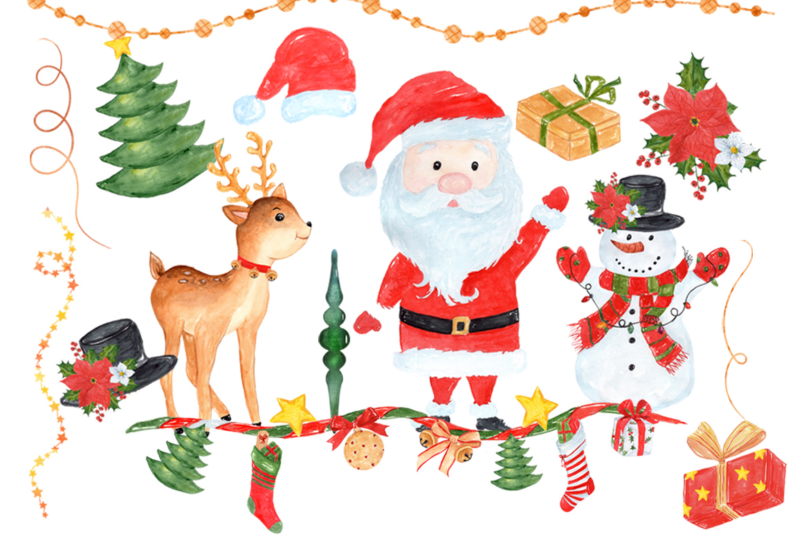 1162x775 Santa Clipart Watercolor ~ Frames ~ Illustrations ~ Hd Images - Santa Claus Watercolor