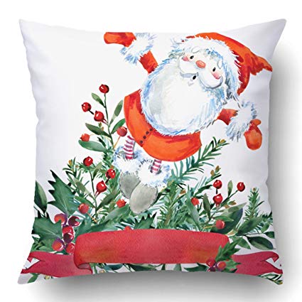 425x425 Soksar Throw Pillow Cover Cute Santa Claus Watercolor - Santa Claus Watercolor