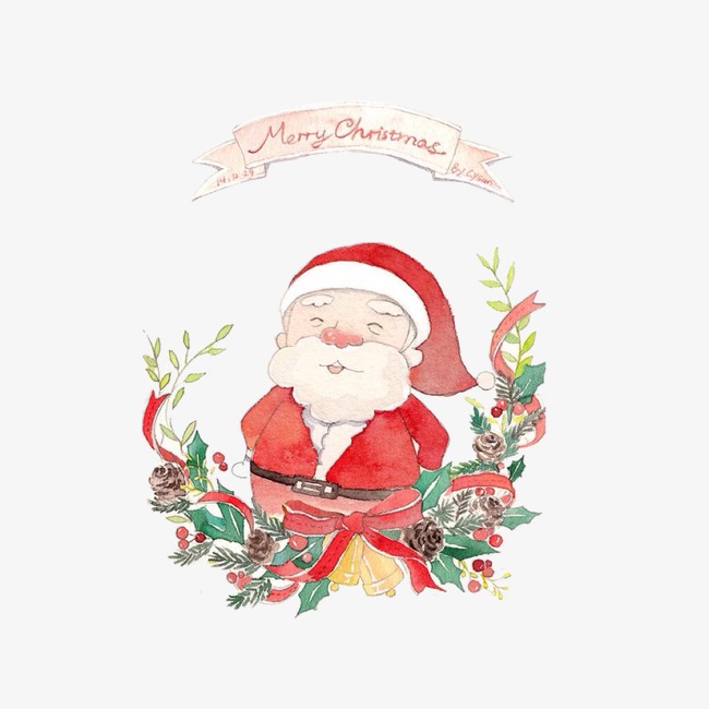 650x650 Christmas Elderly, Christmas Elements, Watercolor, Santa Claus Png - Santa Claus Watercolor