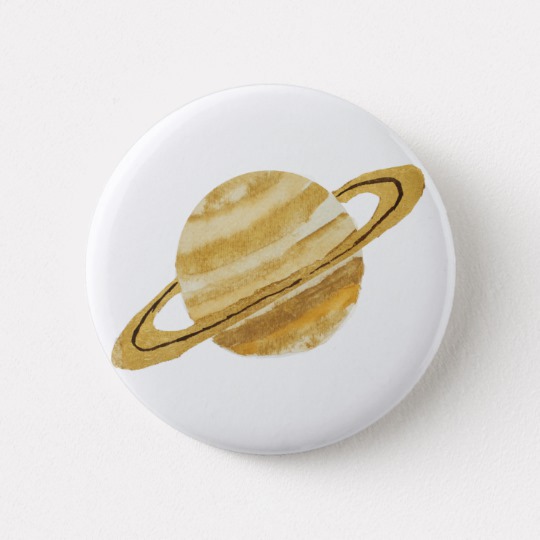 540x540 Saturn Planet Watercolor Round Button - Saturn Watercolor