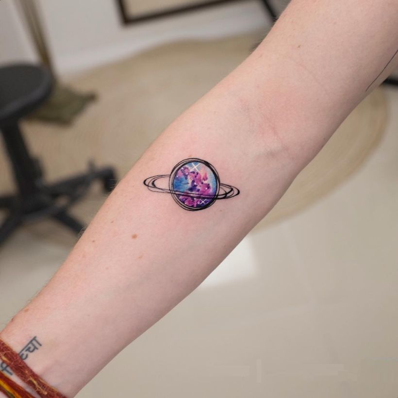 820x820 Watercolor Saturn Tattoo Koray (17) - Saturn Watercolor