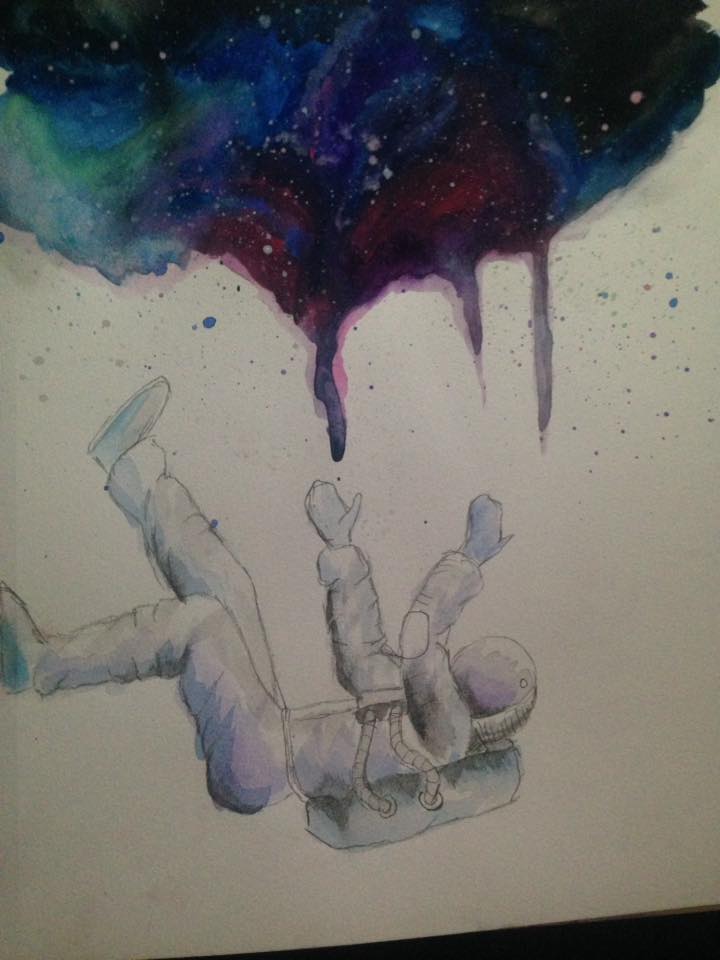 720x960 Space Is Scary Watercolor - Scary Watercolor