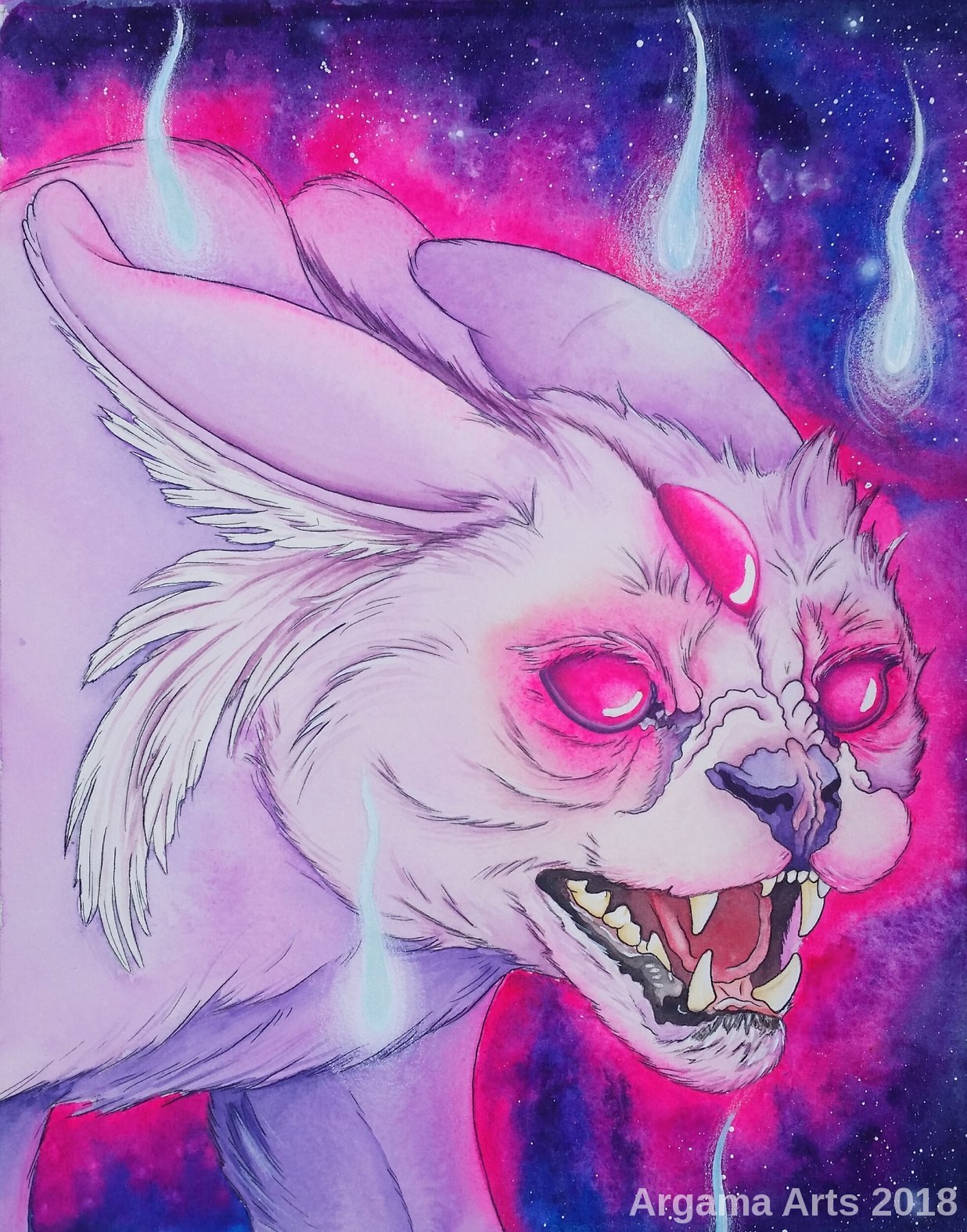 1236x1574 Scary Espeon~ Watercolor And Ink, 11x14 - Scary Watercolor