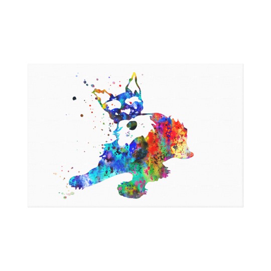 540x540 Miniature Schnauzer, Watercolor Miniature Schnauze Canvas Print - Schnauzer Watercolor