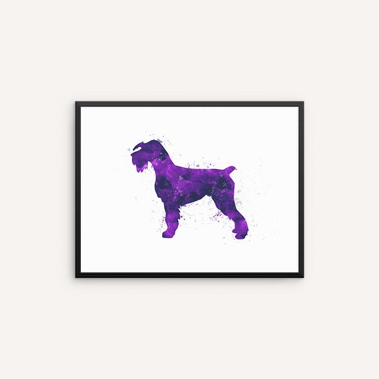 750x750 Schnauzer Watercolor Art Print, Dog Watercolor Wall Art, Wall - Schnauzer Watercolor