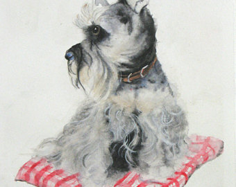 340x270 Schnauzer Watercolor Etsy - Schnauzer Watercolor