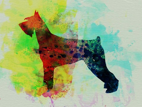 480x361 Giant Schnauzer Watercolor Fine Art Print By Naxart - Schnauzer Watercolor