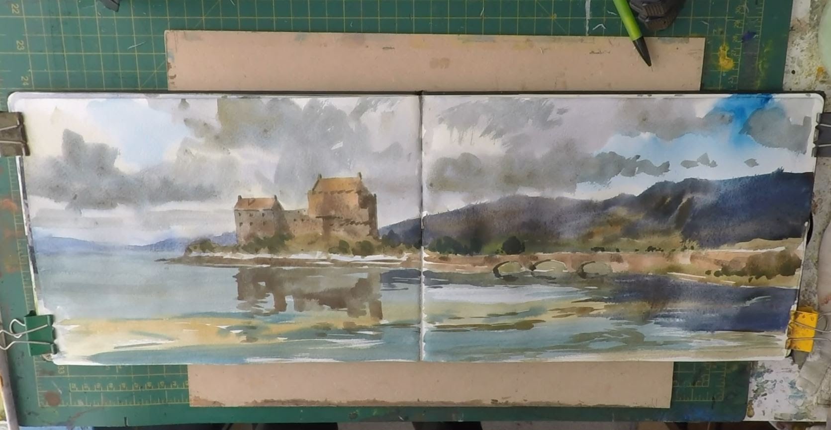 1671x866 How To Paint Mountains And Castles Watercolour Eilean Donan Castle - Scotland Watercolor