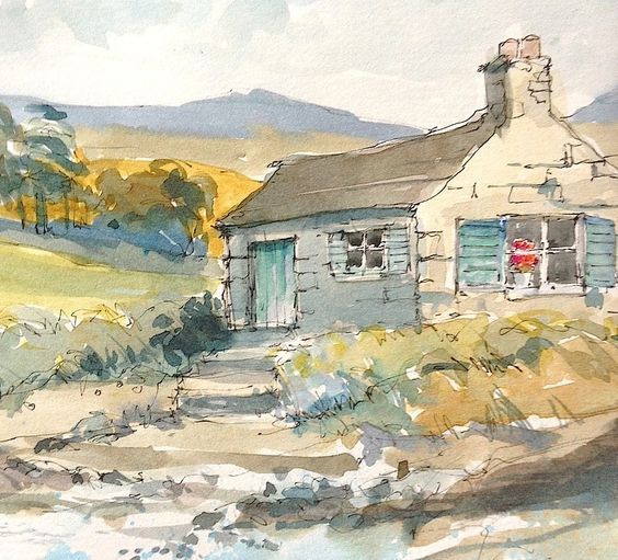 564x511 Wee Cottage In Scotland - Scotland Watercolor