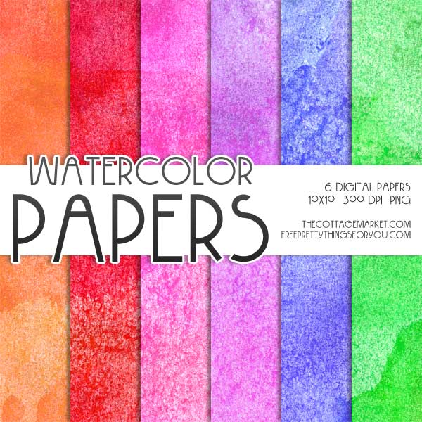 600x600 Free Watercolor Digital Scrapbooking Paper Part 2 - Scrapbook Watercolor