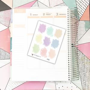 300x300 Ss048 9 Pastel Watercolor Stickers For Your Life Planner - Scrapbook Watercolor