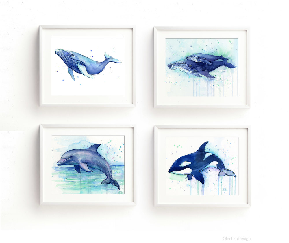 1000x839 Olechka Design Blog Nursery Art Prints - Sea Creatures Watercolor