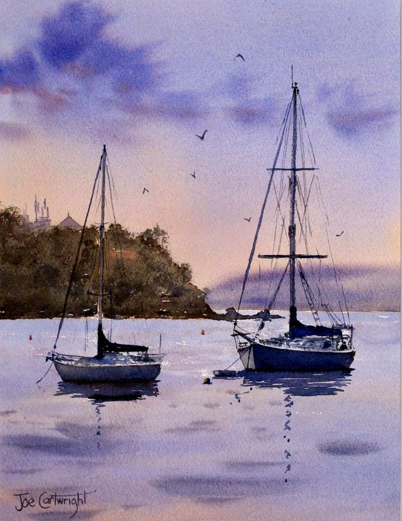 800x1037 Watercolor Paintings Boats And The Sea Gallery Seascapes - Sea Watercolor