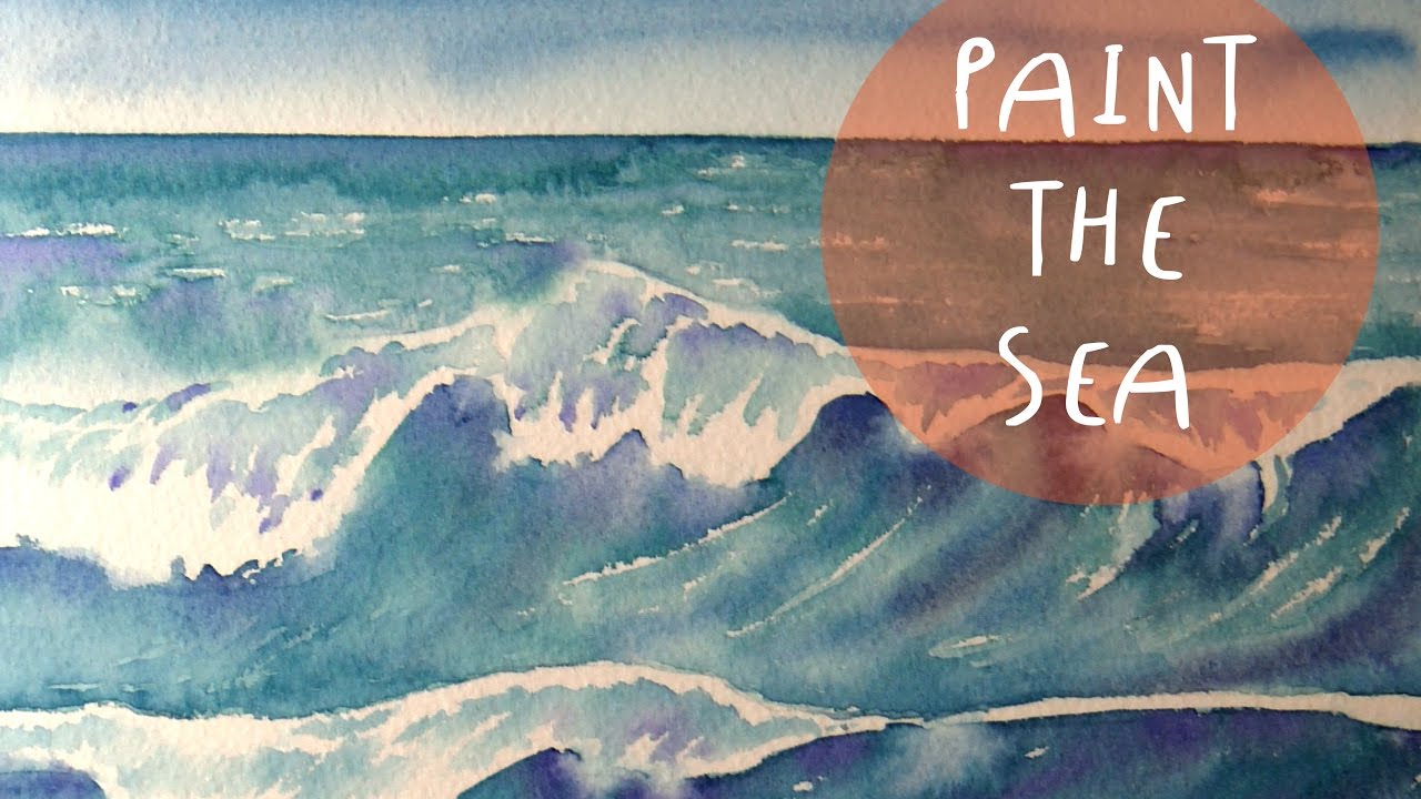 1280x720 Watercolour Tutorial How To Paint Sea Waves Art Tv By Fantasvale - Sea Watercolor