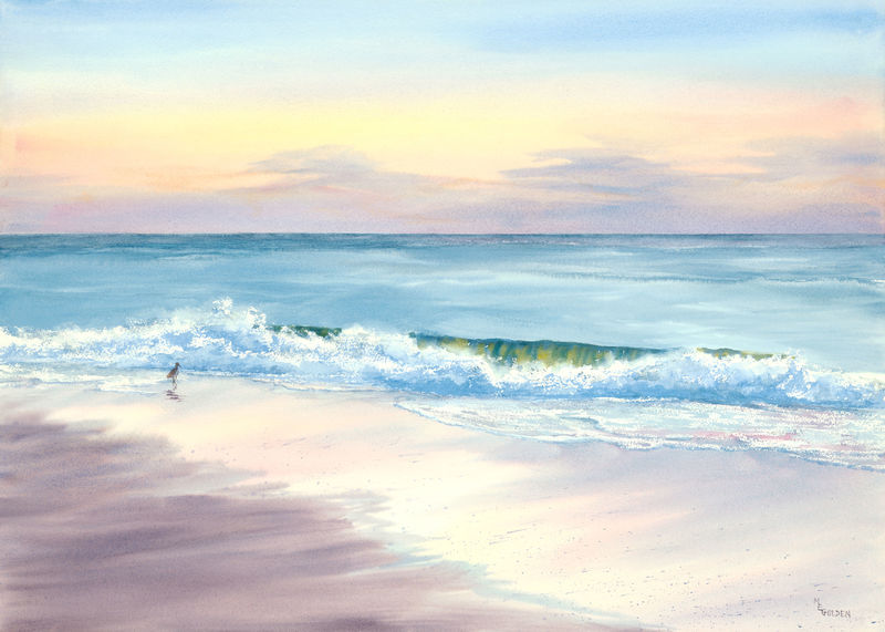 800x571 Wrightsville Sunrise - Sea Watercolor