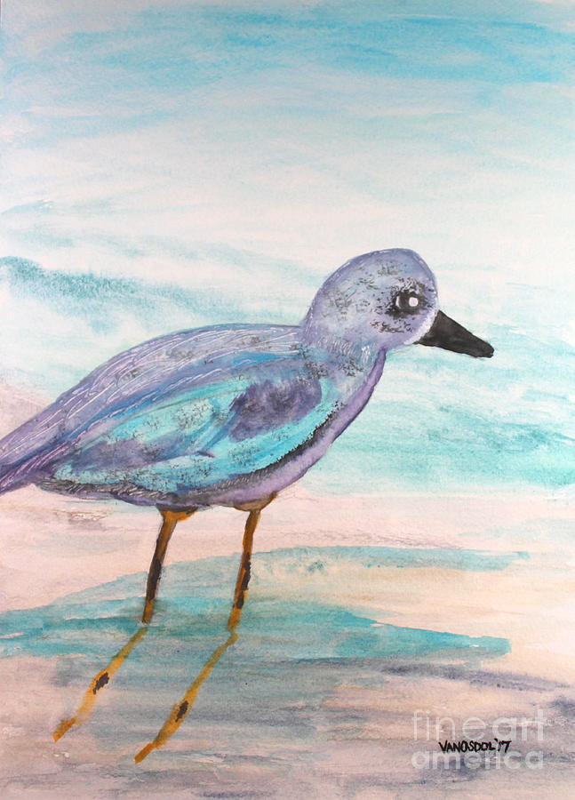 647x900 Young Seagull On Beach - Seagull Watercolor