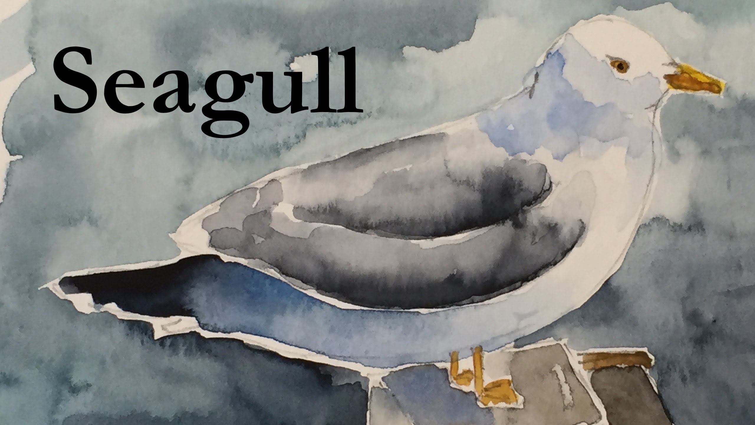 2561x1441 How To Draw And Paint A Seagull In Watercolour Watercolor Bird - Seagull Watercolor
