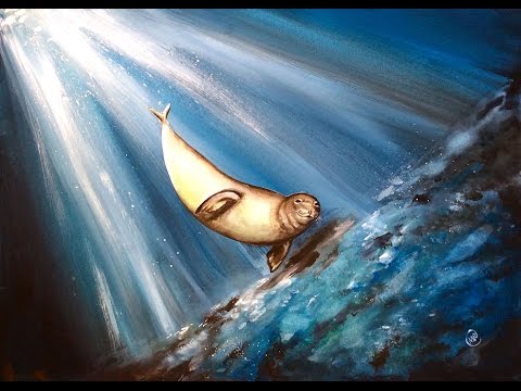 480x360 Watercolor Seal Painting Demonstration - Seal Watercolor