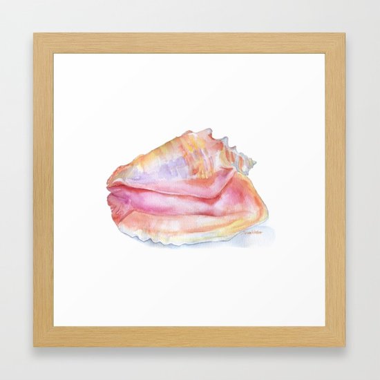 550x550 Conch Seashell Watercolor Framed Art Print By Susanwindsor Society6 - Seashell Watercolor