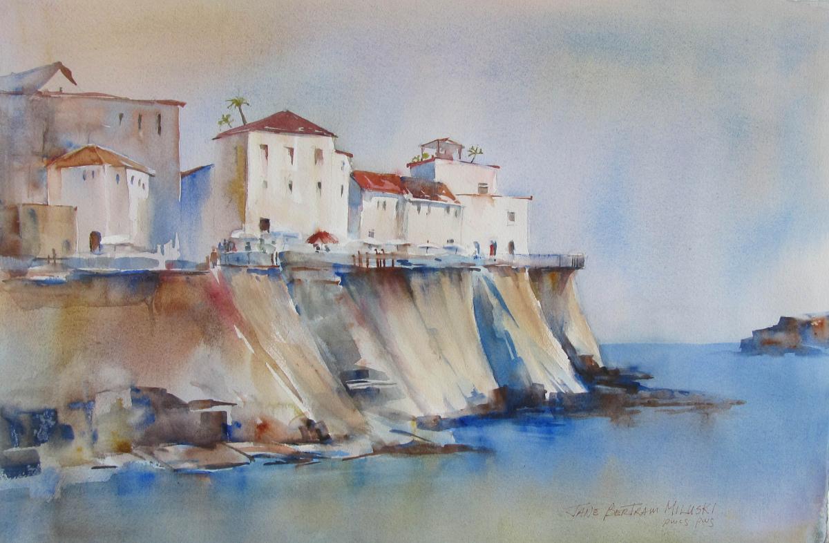 1200x786 Seaside, Syracusa Jane B. Miluski Watercolor - Seaside Watercolor Paintings
