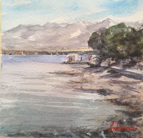 580x561 Seaside View Watercolor And Paintings - Seaside Watercolor Paintings