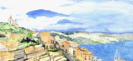 450x206 Stunning Seaside Watercolor Painting Reproductions For Sale On - Seaside Watercolor Paintings