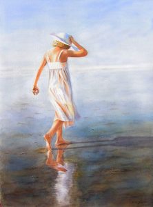 222x300 Walk By The Seaside - Seaside Watercolor Paintings
