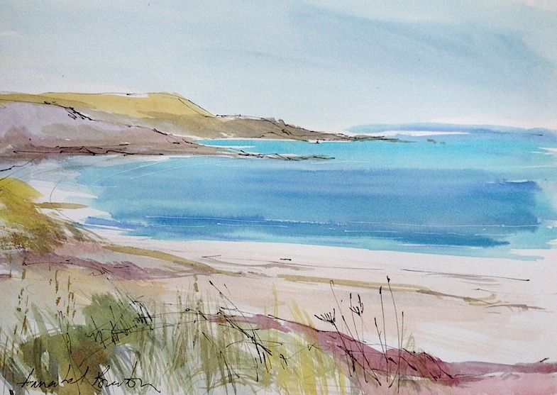 785x557 Seaside Watercolour Watercolour Beachoats - Seaside Watercolor Paintings