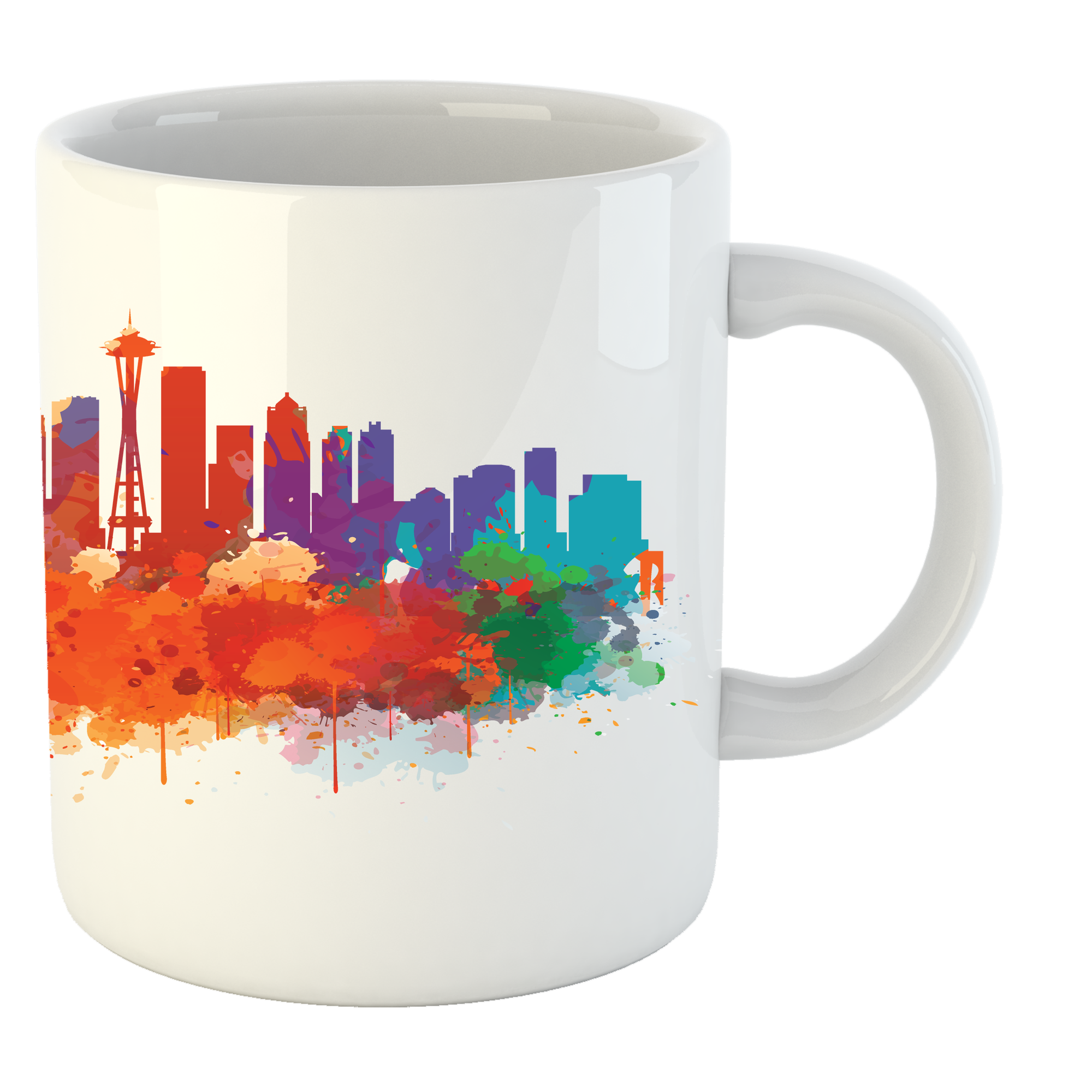 2000x2000 Seattle Skyline Watercolor Mug - Seattle Skyline Watercolor