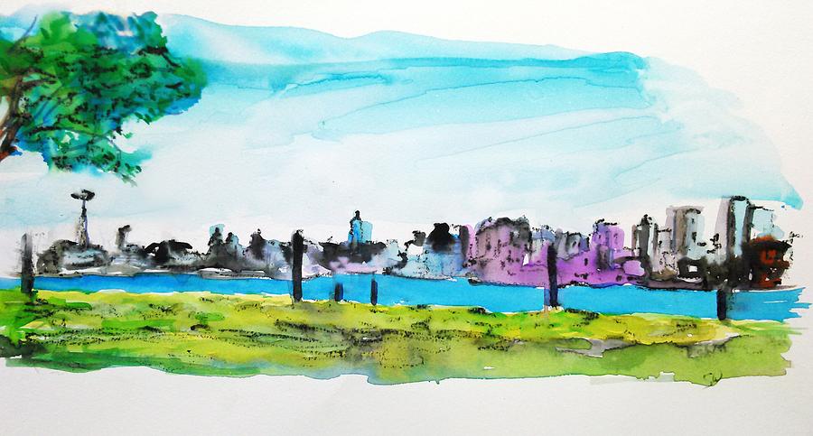 900x483 Seattle Watercolor Painting By Shelley Wheeler - Seattle Watercolor