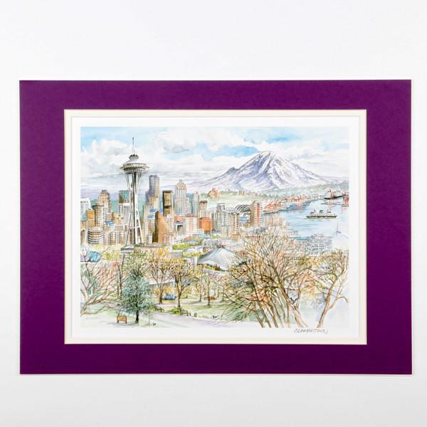 600x600 Seattle Watercolor Print Spacebase Gift Shop - Seattle Watercolor