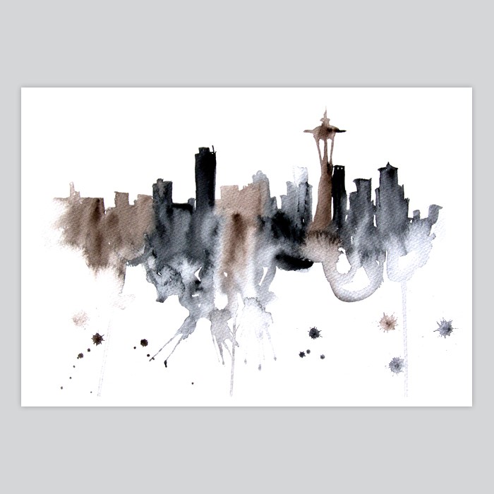 700x700 Watercolor Painting Seattle - Seattle Watercolor