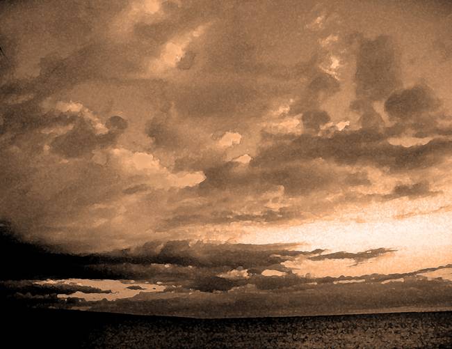 650x501 Watercolor Clouds Sepia By Dancinglightimages - Sepia Watercolor