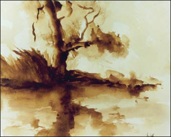 350x281 Art Creating Nature - Sepia Watercolor