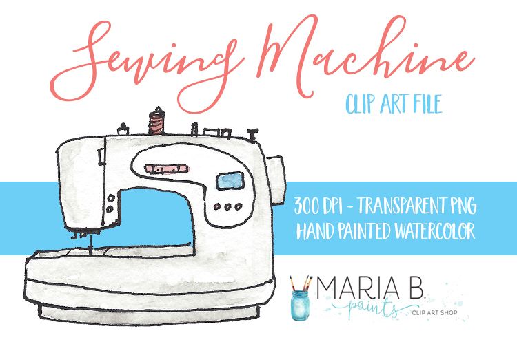 750x500 Sewing Machine Watercolor Clip Art Png - Sewing Machine Watercolor