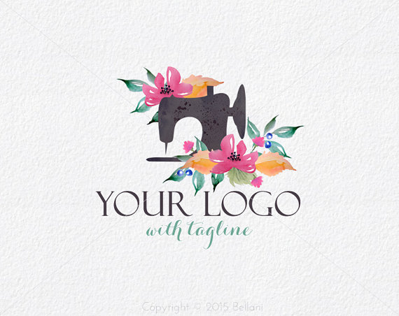 570x452 Babysitting Logo Ideas Branding Watercolor Sewing Machine Logo - Sewing Machine Watercolor