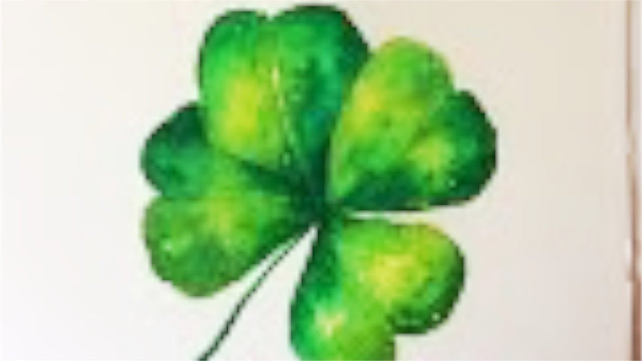 1280x720 Four Leaf Clover Watercolor Tutorial Step By Step For Beginners - Shamrock Watercolor