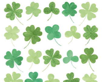 340x270 Clivers Clipart - Shamrock Watercolor