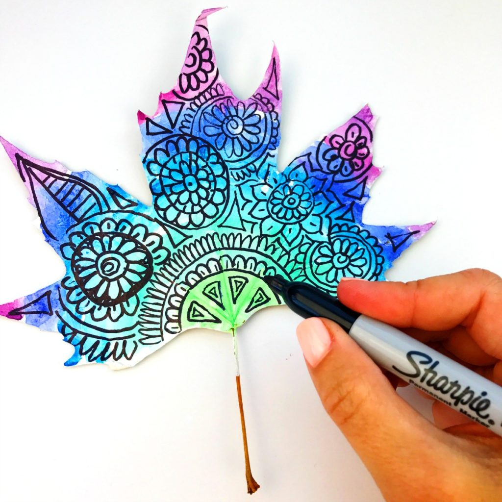 1024x1024 How To Make Watercolor Leaf Art Color Made Happy - Sharpie Watercolor