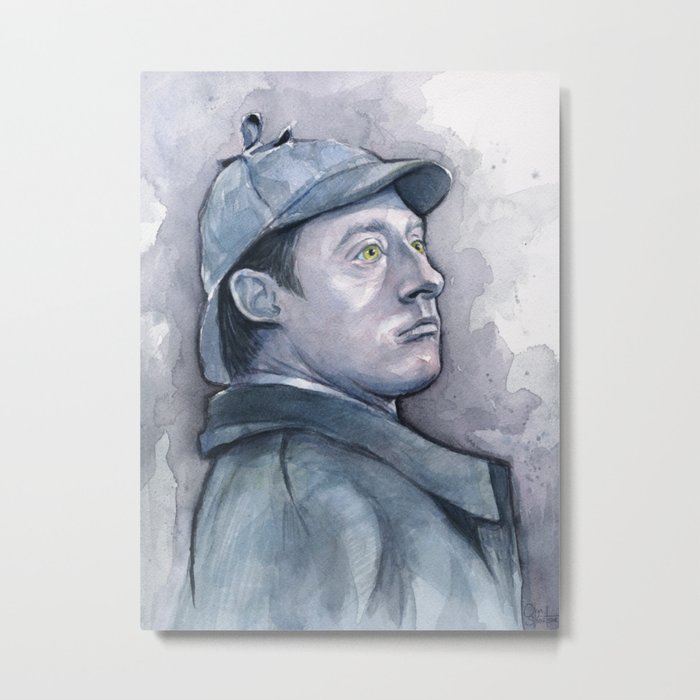 700x700 Sherlock Data Metal Print By Olechka Society6 - Sherlock Holmes Watercolor