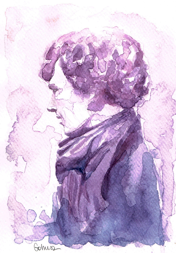 700x1006 A Study In Watercolor - Sherlock Holmes Watercolor