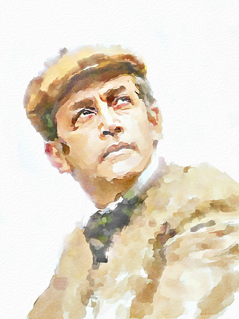 768x1024 Mr. Sherlock Holmes Digital Watercolor. Original Photo - Sherlock Holmes Watercolor