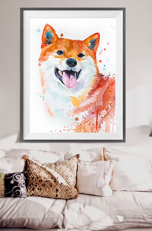 Shiba Inu Watercolor at PaintingValley.com | Explore collection of ...