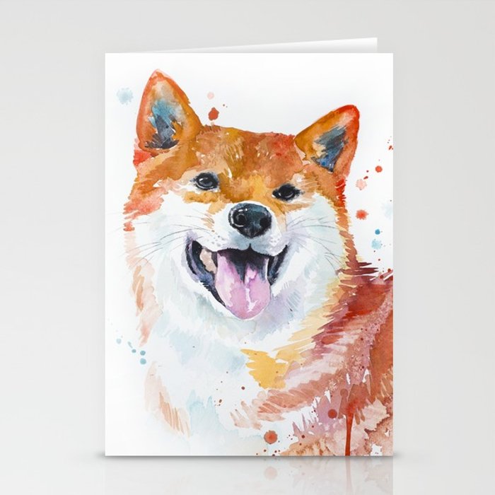 700x700 Shiba Inu Stationery Cards By Slaveika Society6 - Shiba Inu Watercolor