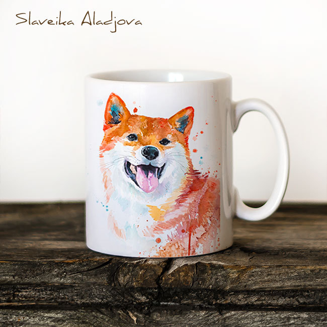 650x650 Shiba Inu Watercolor Coffee Mug - Shiba Inu Watercolor