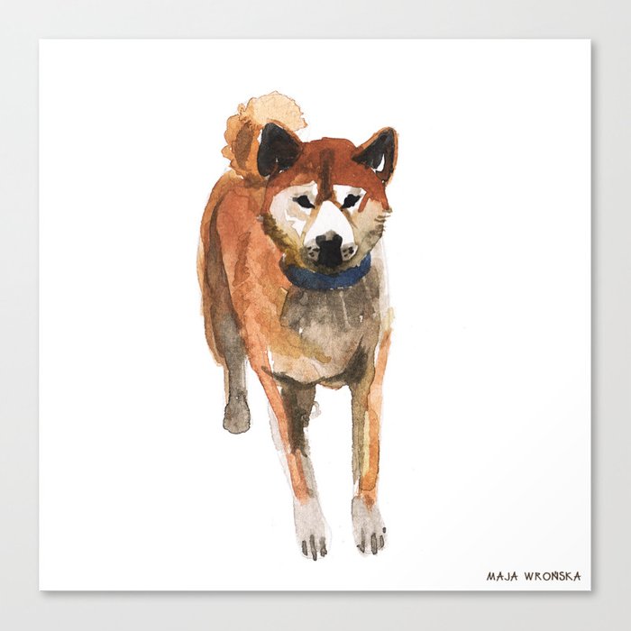 700x700 Watercolor Dog Vol 8 Shiba Inu Canvas Print By Takmaj Society6 - Shiba Inu Watercolor